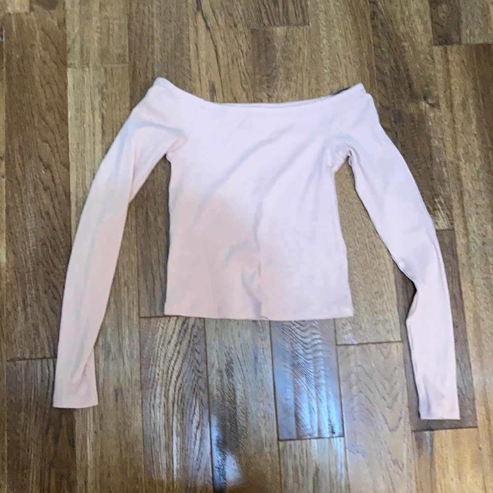 H&M pink off the shoulder crop top size XS